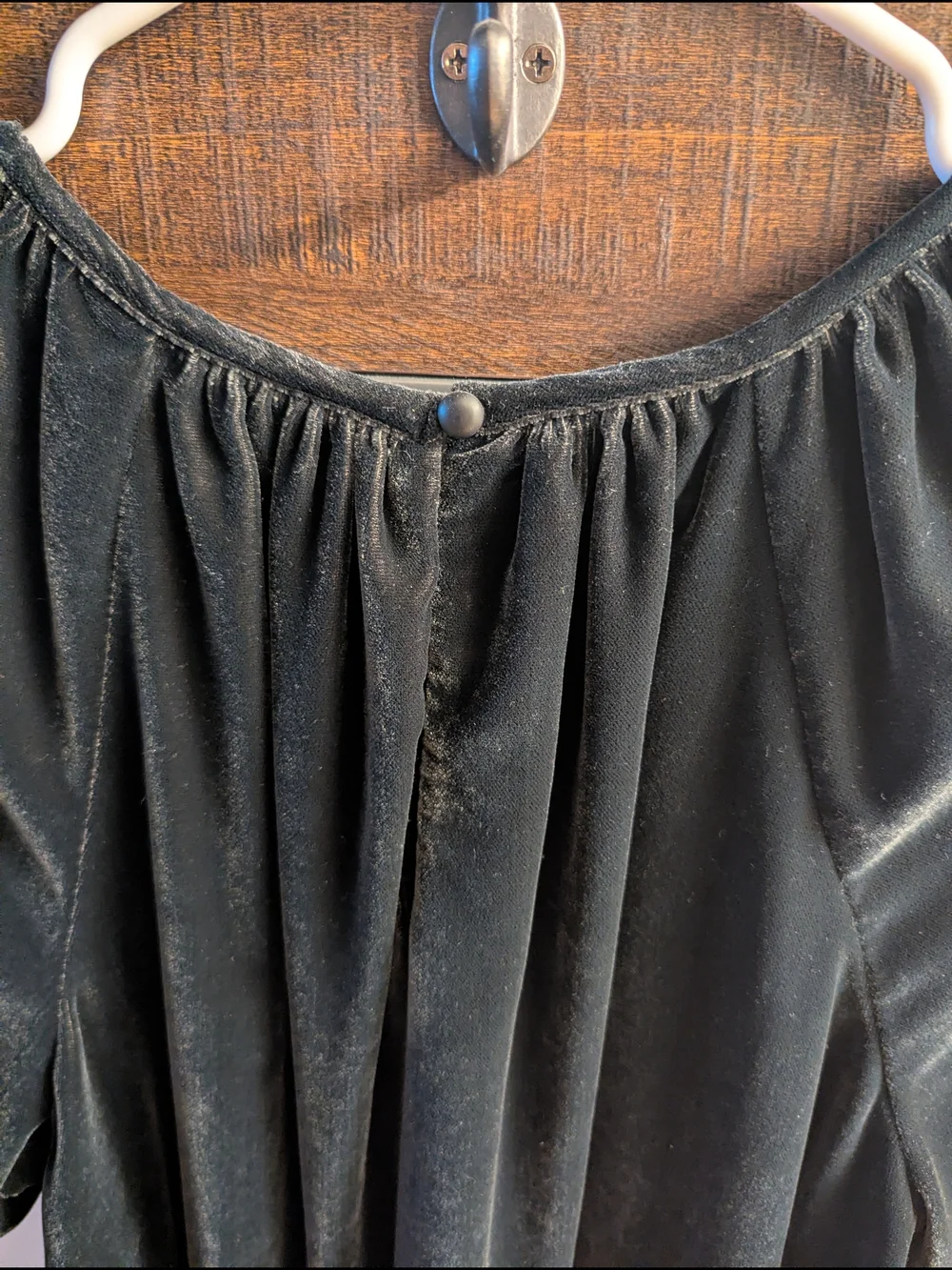 Old Navy Black Velvet Peasant Top
